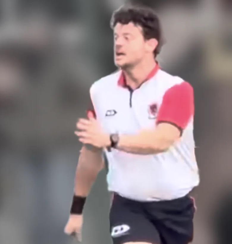 Rory refereeing a rugby match